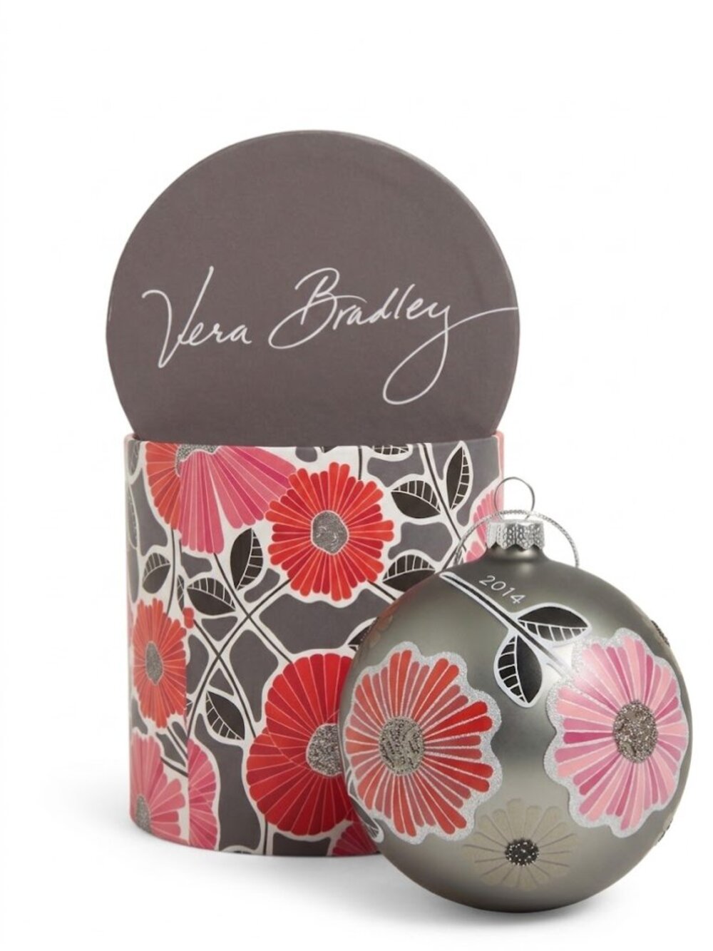 NWT Vera Bradley Ornament Cheery Blossoms Christmas Ornament 2014 Decorative Box